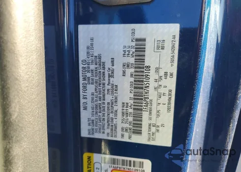 2022 Ford Mustang from USA, damaged, VIN 1FA6P8TH7N5109108